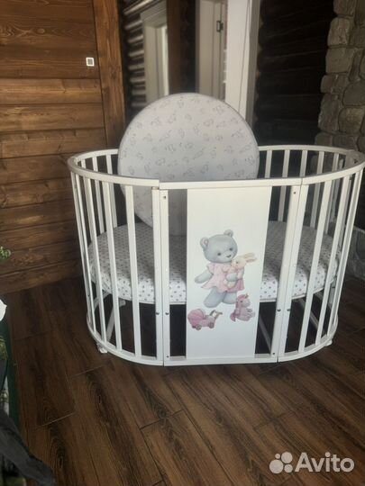 Детская кроватка трансформер круглая