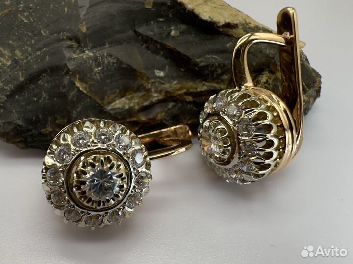 Золотые серьги малинки 7,73 гр