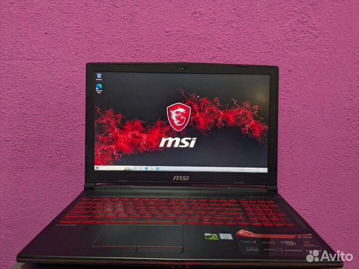 Игровой ноутбук msi i7-8/6 ядер/16/1050ti 4gb/FHD