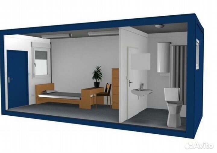 Сантехнический блок контейнер с душем и отдельным