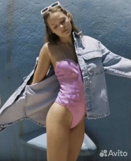 Джинсовая рубашка zara oversize
