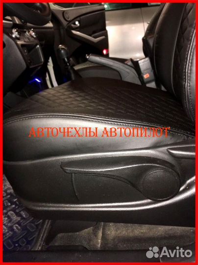 Чехлы Автопилот SsangYong Actyon из экокожи чёрные