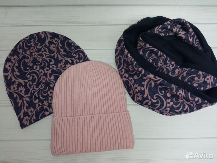 Шапка на осень 2 шт и снуд