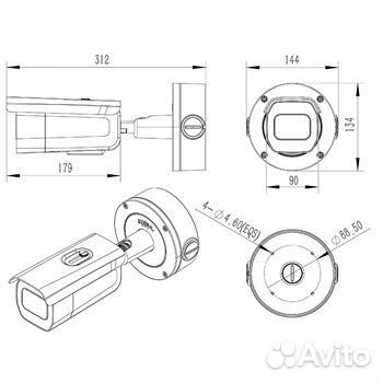 Уличная IP видеокамера 8Мп (4К) 3,6-11 мм
