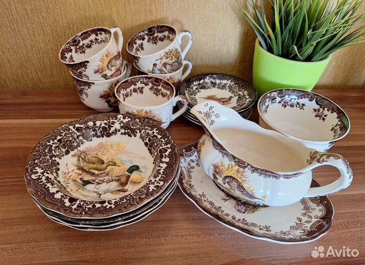 Посуда фарфор винтаж Англия Palissy Game