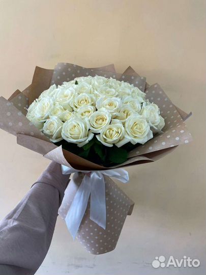 Белые розы, доставка цветов Краснодар