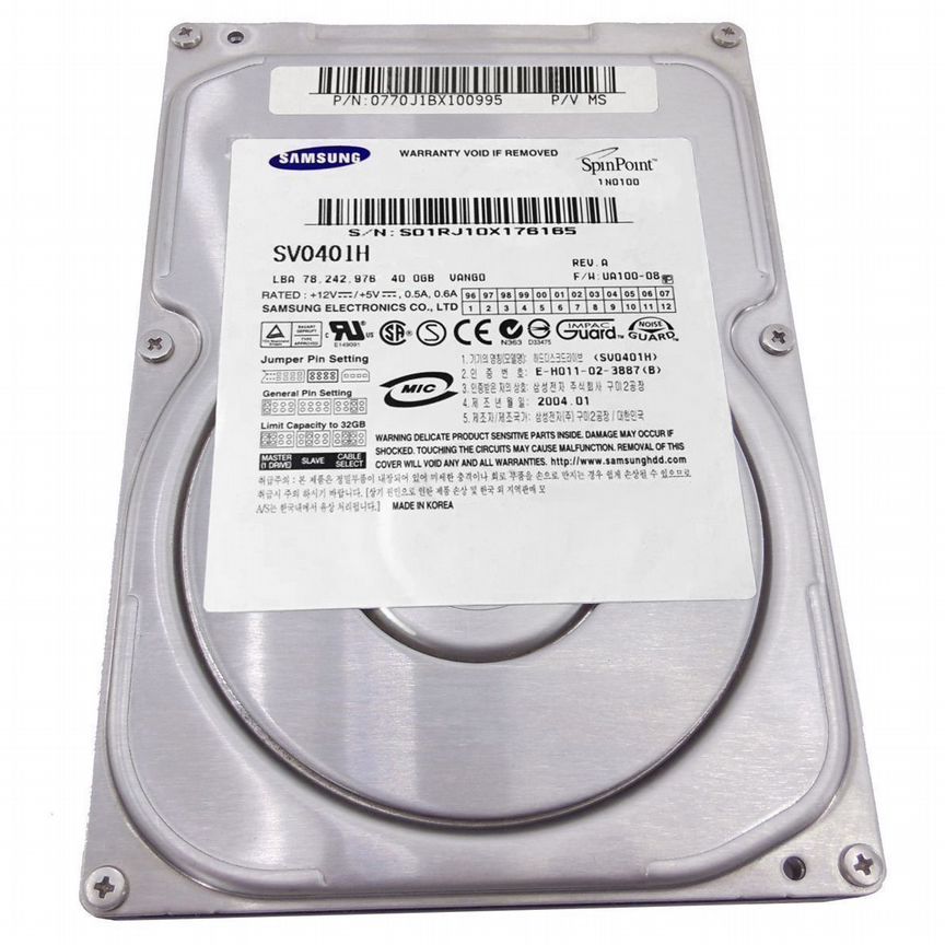 [SV0401H] Жесткий Диск Samsung 40gb Ide 3.5" Sv0401h