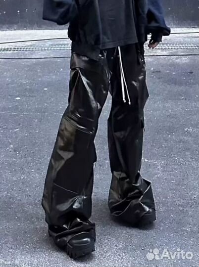 Штаны карго Rick Owens type блестящие