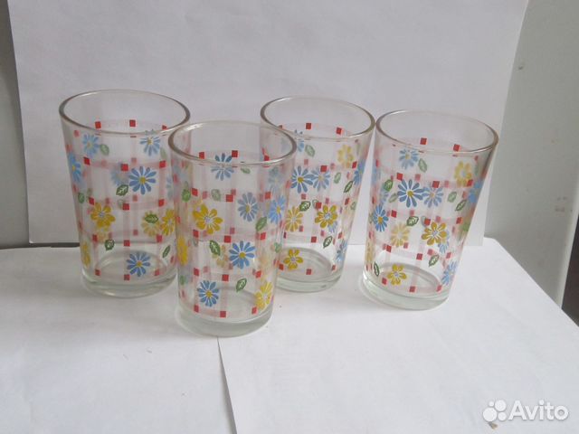 Стаканы красивые. набор 4 шт. 0,2л. Стекло