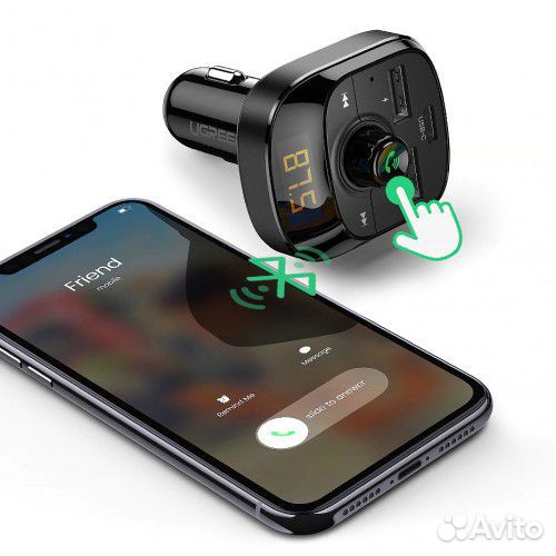 FM трансмиттер G-16 с Bluetooth + зарядка 2 USB