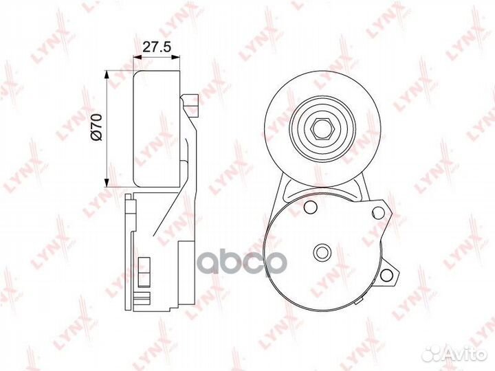 Ролик натяжной приводного ремня PT3051 lynxauto
