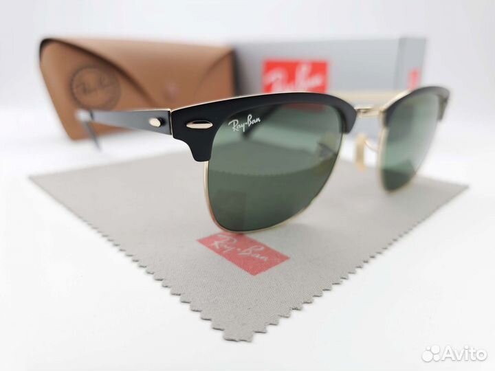 Очки Ray Ban Clubmaster 3716 187 Aluminium Зелёные