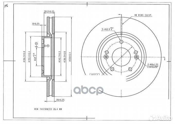 Диск тормозной avantech BR3005S avantech