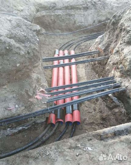 Прокладка кабеля,Монтаж муфт,Электромонтаж