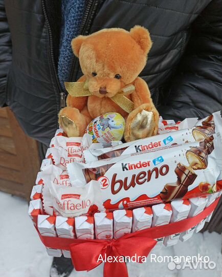 Сердце из kinder, 8 марта, raffaello, конфеты