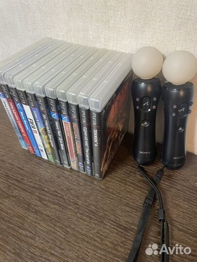 Playstation Move 2шт + игры для PS3