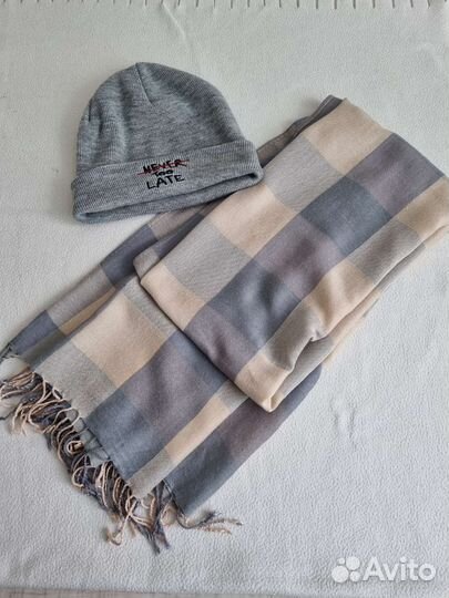 Шапка и шарф серые Зара