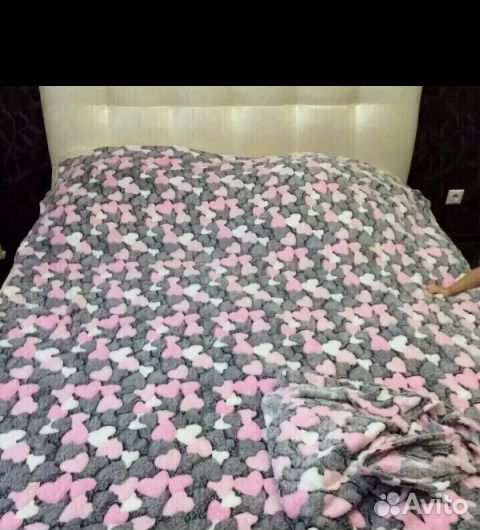 Пледы бамбуковые сердечки звездочки зебра собачьи