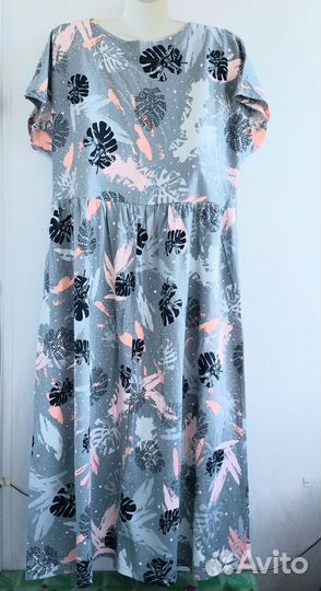Платье летнее женское длинное 48 размер оверсайз