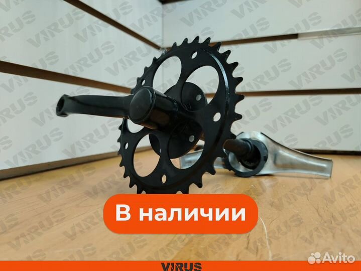 Звезда с двумя шатунами в сборе на электровелосипе