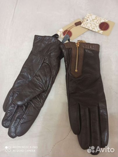 Перчатки женские кожаные новые