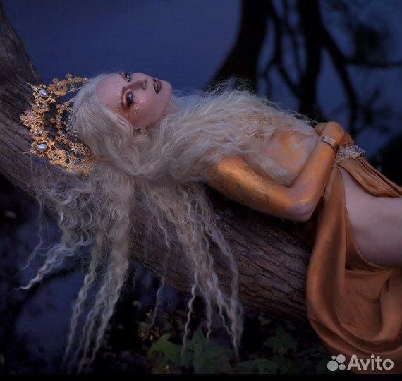 Парик 110 см, блонд, front lace