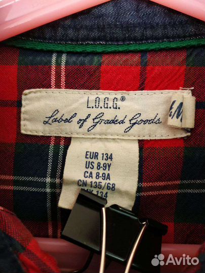 Рубашка в клетку для девочки 8 - 9 лет 134 h&m