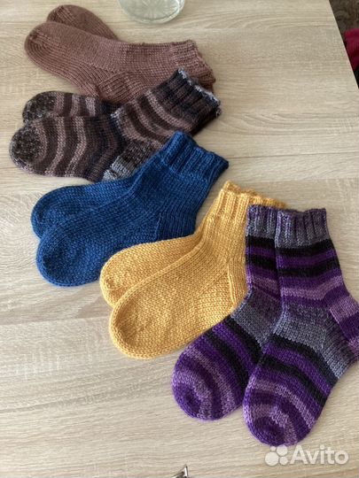 Носки шерстяные ручной вязки