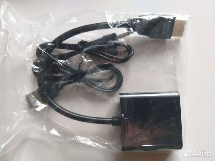 Переходник hdmi vga d-sub с доп. питанием и аудио