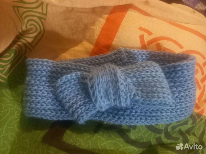 Детская повязка вязаная ручная работа