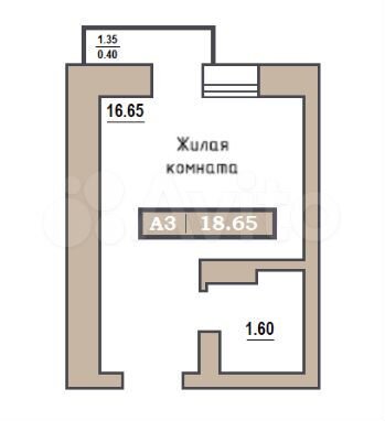 Квартира-студия, 18,7 м², 9/9 эт.