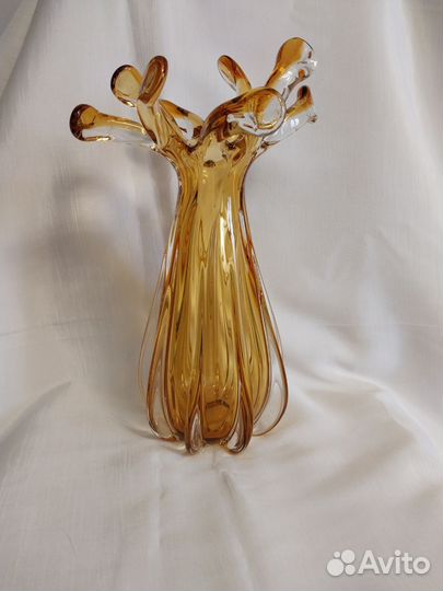 Ваза цветное стекло Чехословакия 34см