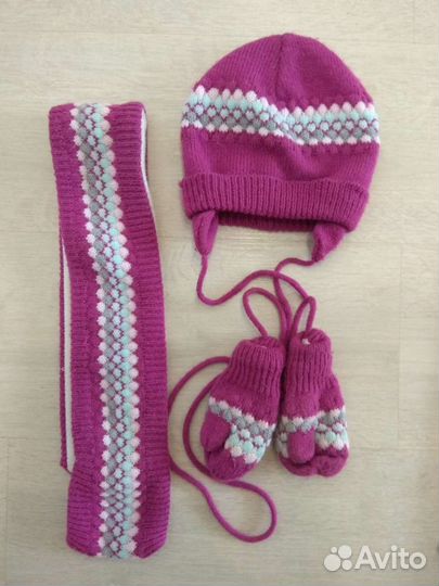 Комплект шапка, шарф,рукавички