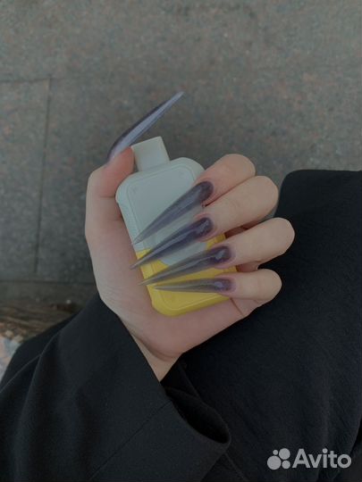 Наращивание ногтей, гель лак, нюд, модель