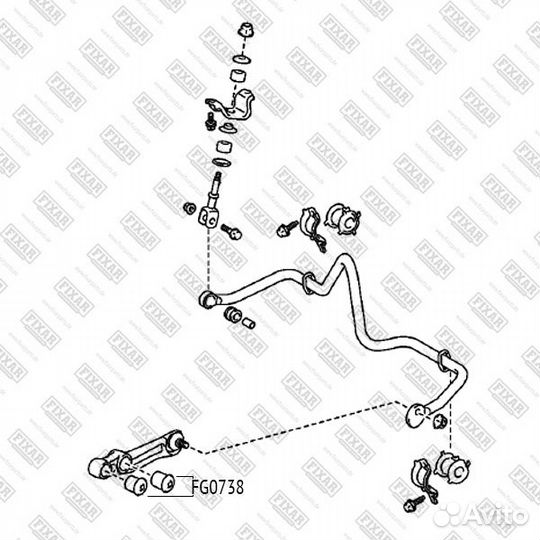 Сайлентблок задней тяги стабилизатора toyota La