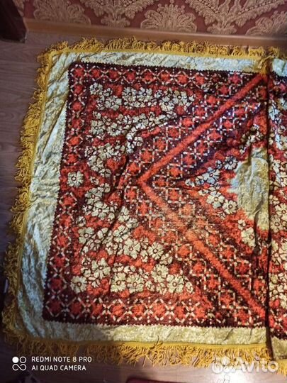 Коврик и скатерть плюшевые бархатный винтаж СССР