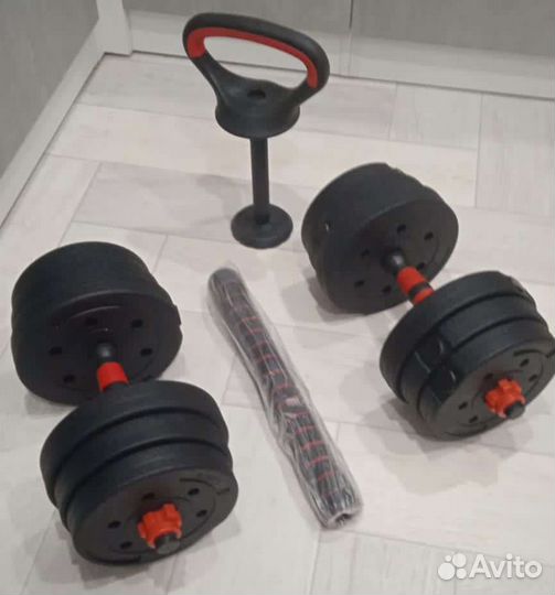 Новые гантели разборные 20 кг с двумя канекторами