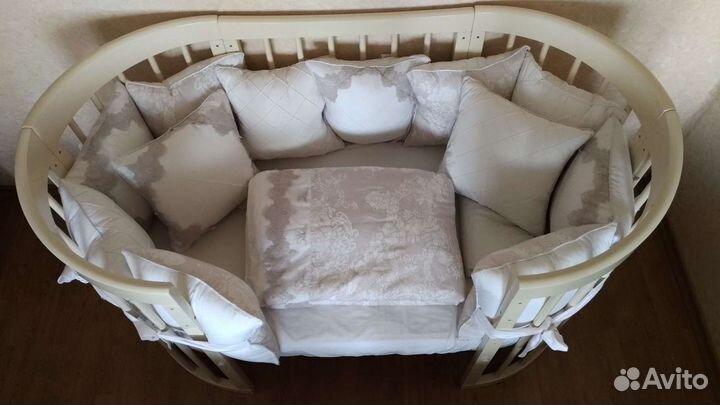 Бортики-подушки в кроватку из Сатина Премиум