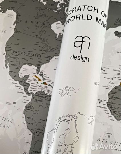 Стирающаяся скретч карта мира 84*59