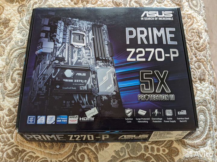Материнская плата Asus prime z270-p + проц G3900