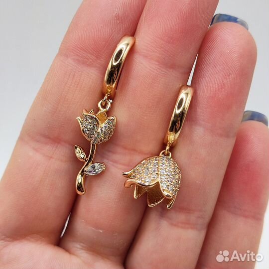 Серьги тюльпаны