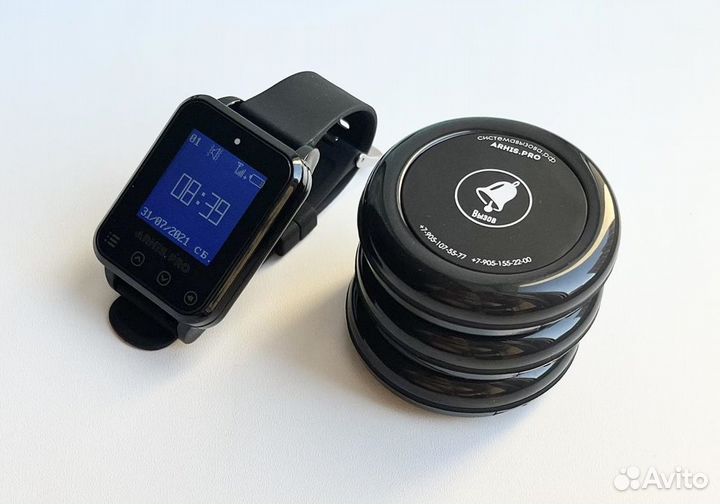 Кнопка вызова персонала/офцицианта Ультра и часы