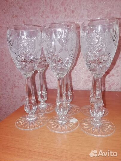 Хрустальные фужеры чехословакия