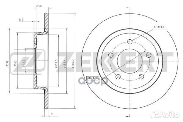 Диск торм. зад. Mazda 3 I II 03- 5 I II 05