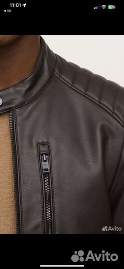 Кожаная куртка Mango man