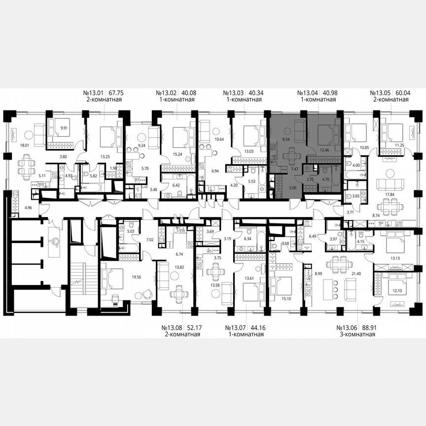 1-к. квартира, 41 м², 13/27 эт.