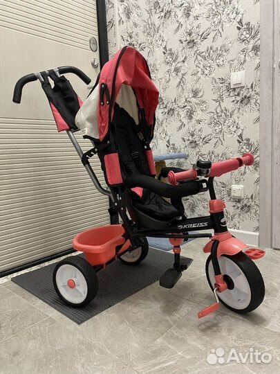 Детский велосипед трехколесный с ручкой