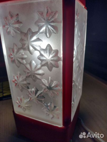 Светильник ночник,Электроника, с часами,стекло