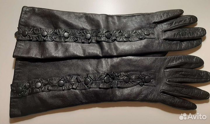 Новые перчатки удлинненные 7 размер кожа и трикота