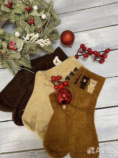 Теплые носочки с мишками